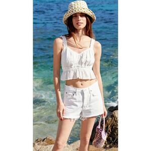 Agolde Parker Denim Cut Off Short White‎ 28 Spring Summer Classic Timeless